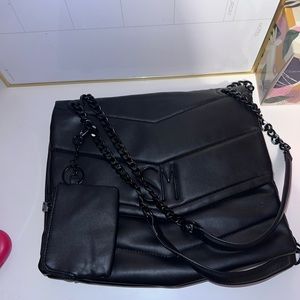 Steve Madden black quilted crossbody w/ coin purse
